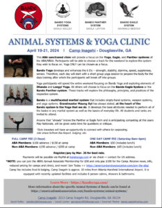 April 24 Bando Animal-Yoga Camp